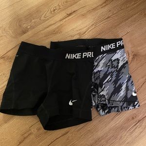 2 Nike Pro shorts